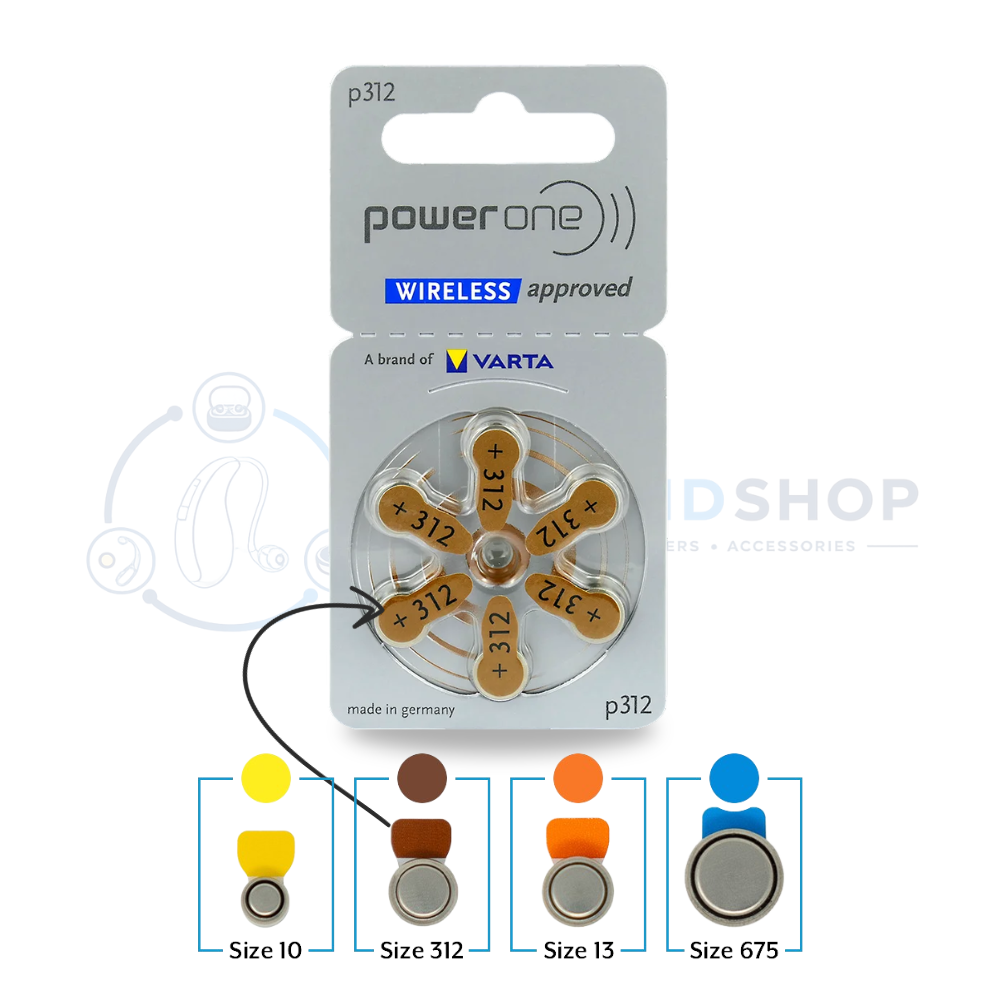 Power One Hearing Aid Batteries Size - 312