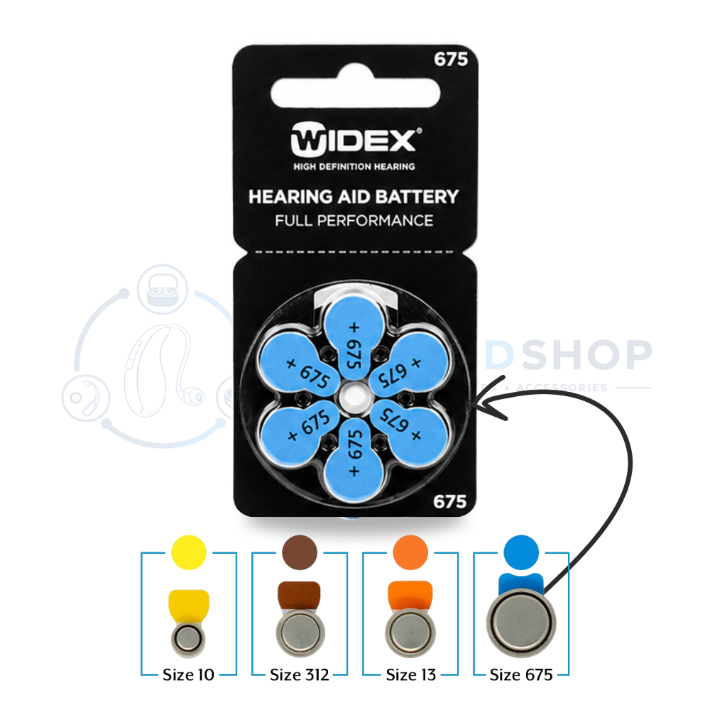 Widex Hearing Aid Batteries Size - 675 - (Compatible With: BTE (Behind-The-Ear) & Other Size 675 Hearing Aids)