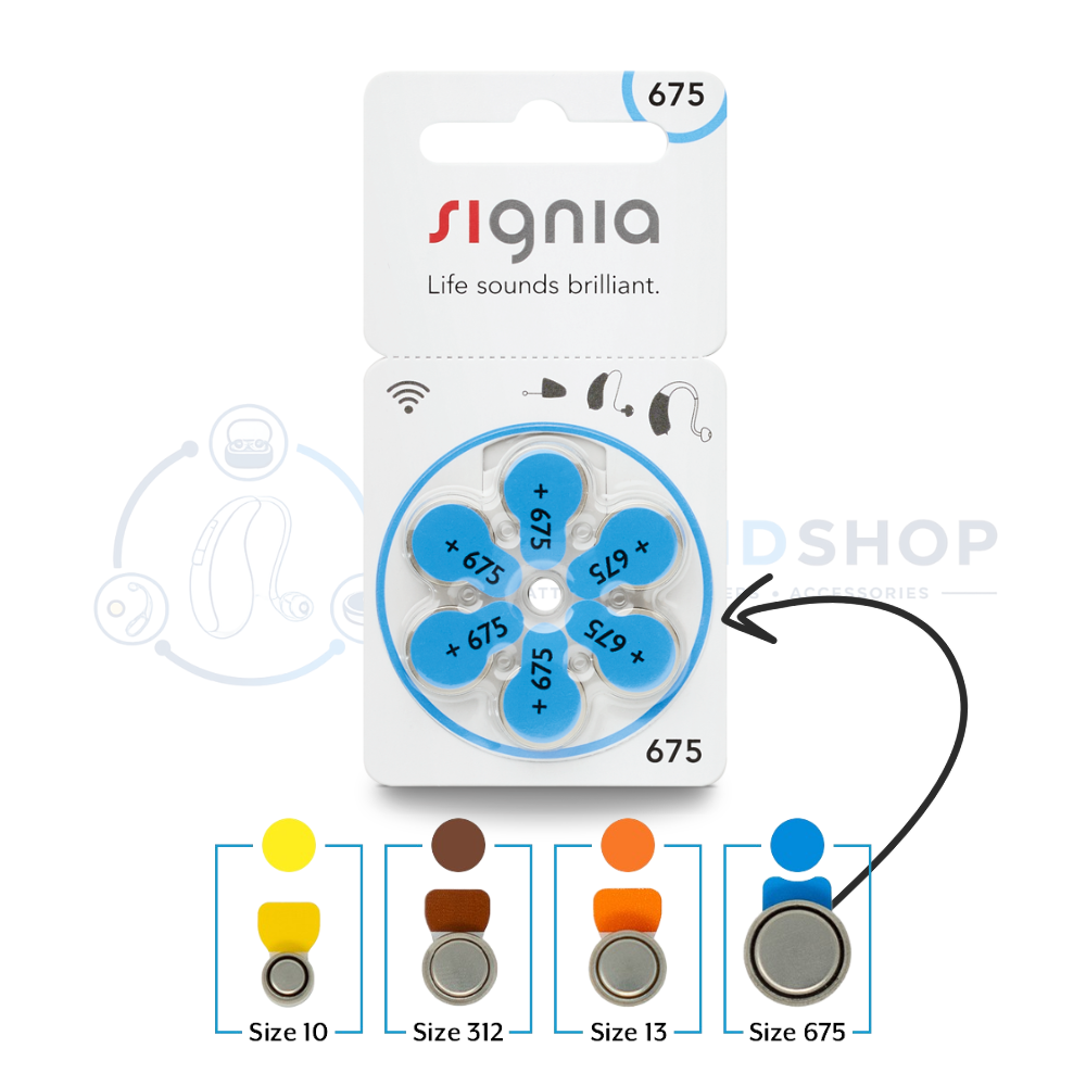 Signia Hearing Aid Batteries Size - 675  (Compatible With: BTE & Other Size 675 Hearing Aids)