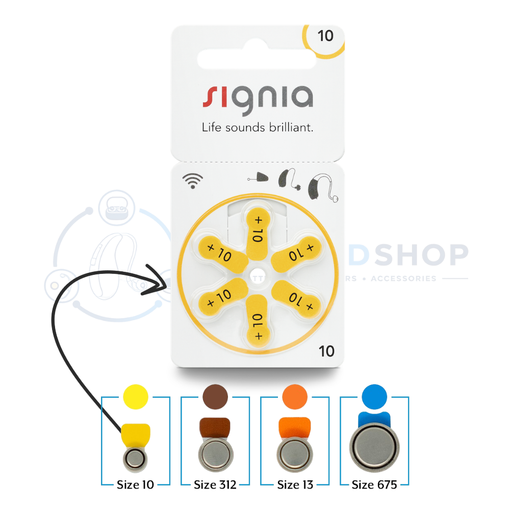 Signia Hearing Aid Batteries Size - 10 - (Compatible With: CIC, IIC & Other Size 10 Hearing Aids)